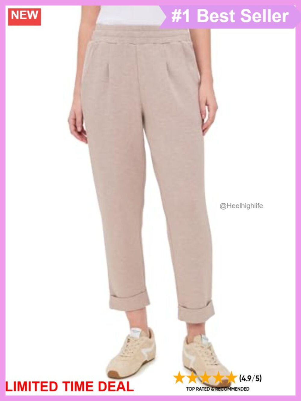 Varley Rolled Cuff Pants Mid Rise Joggers Fitted Casual
